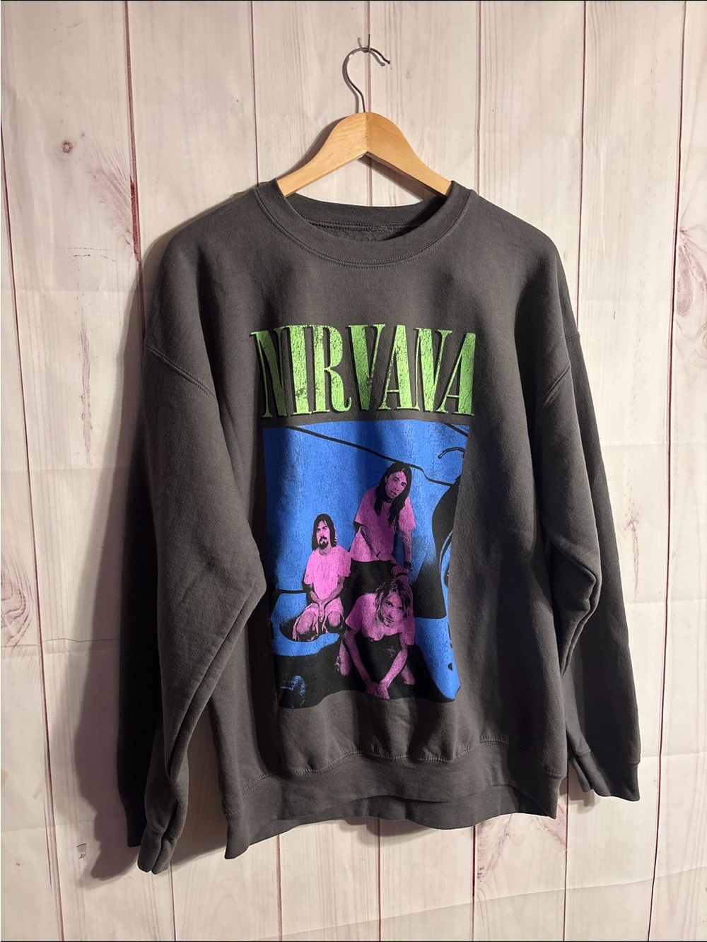 Nirvana Oversized Band Sweatshirt - Gray | Large